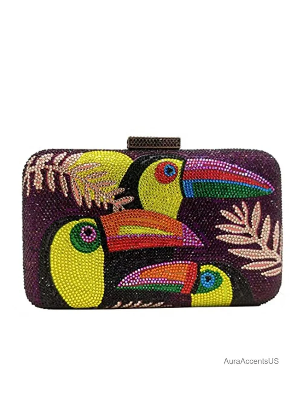 Toucan Crystal Clutch Evening Bag Rhinestone Minaudiere Purse